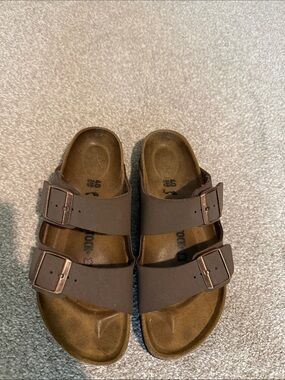 Brown Double Strap Birkenstock with Buckles